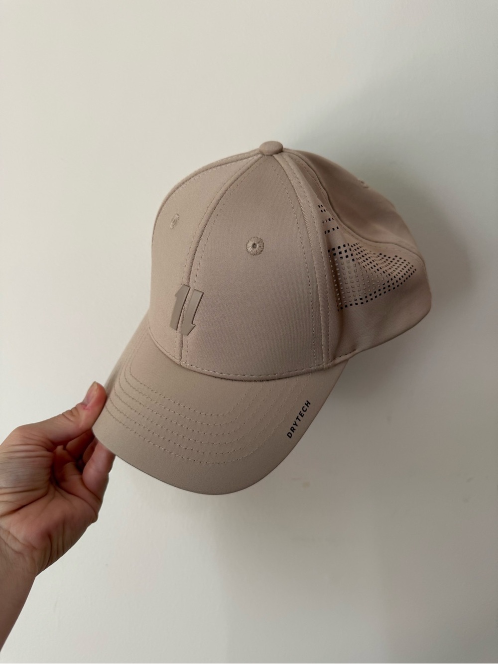 One Less Do More DRYTECH Performance Hat Beige Ventilated Baseball Cap OS